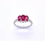 Three Stone Ruby and Diamond Ring A255NR5498