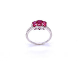 Three Stone Ruby and Diamond Ring A255NR5498