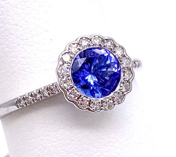 Round Tanzanite Ring With Diamond Accents C401R04305