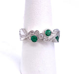 Free Form Style Emerald and Diamond Ring A093NR1051-3