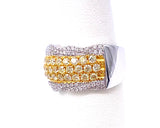 Yellow and White Diamond Right Hand Ring in 18K Gold A093NR1140-1