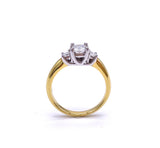 Three Stone Princess Cut Diamond Ring In 18K A846LP1386