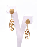 Yellow Gold Paisley Dangle Earrings F312LE968