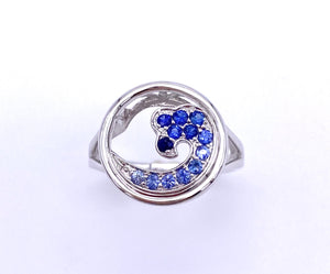 Ombré Shades of Blue Sapphire Wave Ring C368RNT093GSXUS1