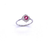 Round Ruby and Diamond Mele Ring C087RM3921W