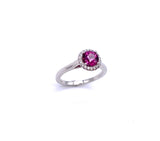 Round Rhodolite Garnet and Diamond Ring C038LCK10260