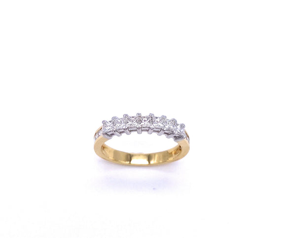 Yellow Gold Princess Cut Diamond Band A807WP175350/7