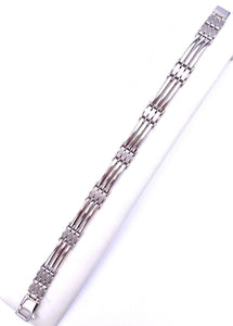 Men’s White Gold Wide Bar Bracelet F341LF401