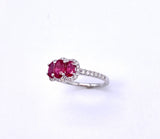 Three Stone Ruby and Diamond Ring A255NR5498