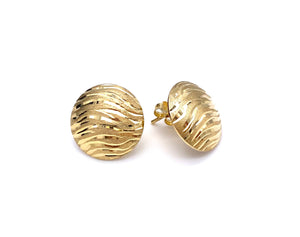 Yellow Gold Zebra Design Post Earrings F341LE1977