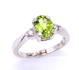 Oval Peridot and Diamond Ring C3905365