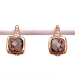 Smokey Quartz and Diamond Leverback Earrings F401E02209