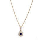 Pear Shaped Blue Sapphire Necklace F223N144315