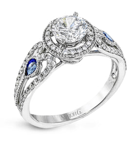 Simon G Diamond and Sapphire Engagement Ring A846LP2353