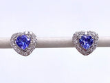 Heart Shaped Tanzanite and Diamond Stud Earrings F330B33827